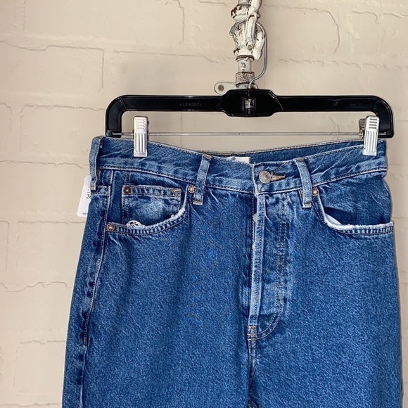 Free people jeans the lasso denim in sapphire‎ button fly high rise distressed - Picture 5 of 11